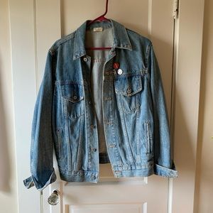 Oversized light wash jean jacket